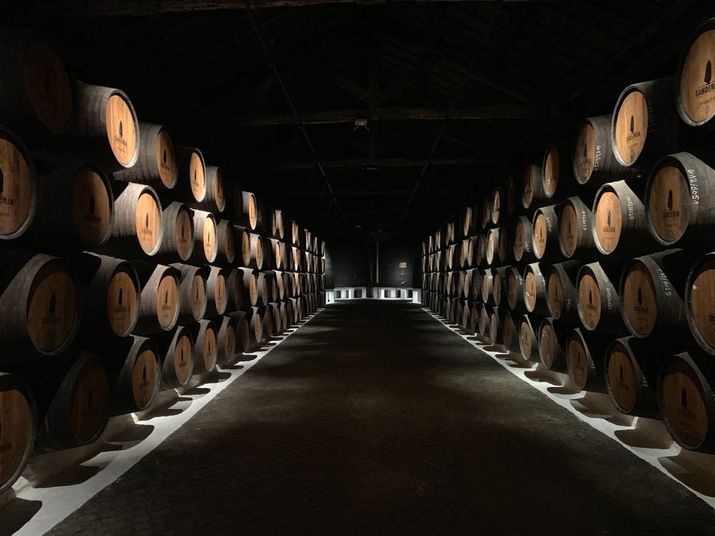 wide angle of cask whiskey store